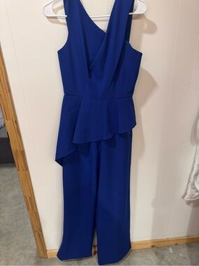 Alex Marie Women’s Royal Blue Peplum Jumpsuit